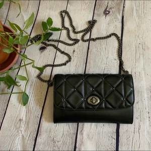 Coach Foldover purse with removable chain strap